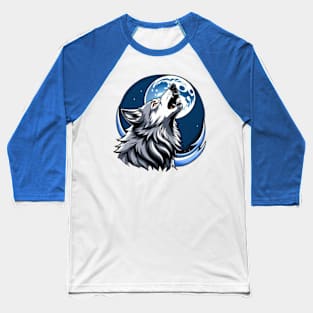 Wolf howling at moon tshirts Baseball T-Shirt